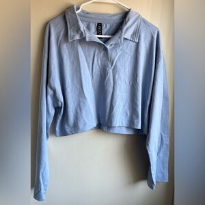 NWT Cotton:On Body Cropped Long Sleeve Polo Shirt